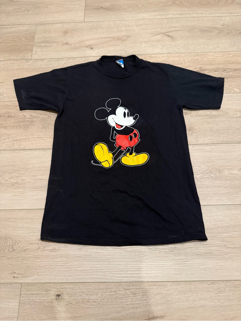 Vintage 80s Disney Mickey Mouse T Shirt Single Stitch Black Classic Size Medium